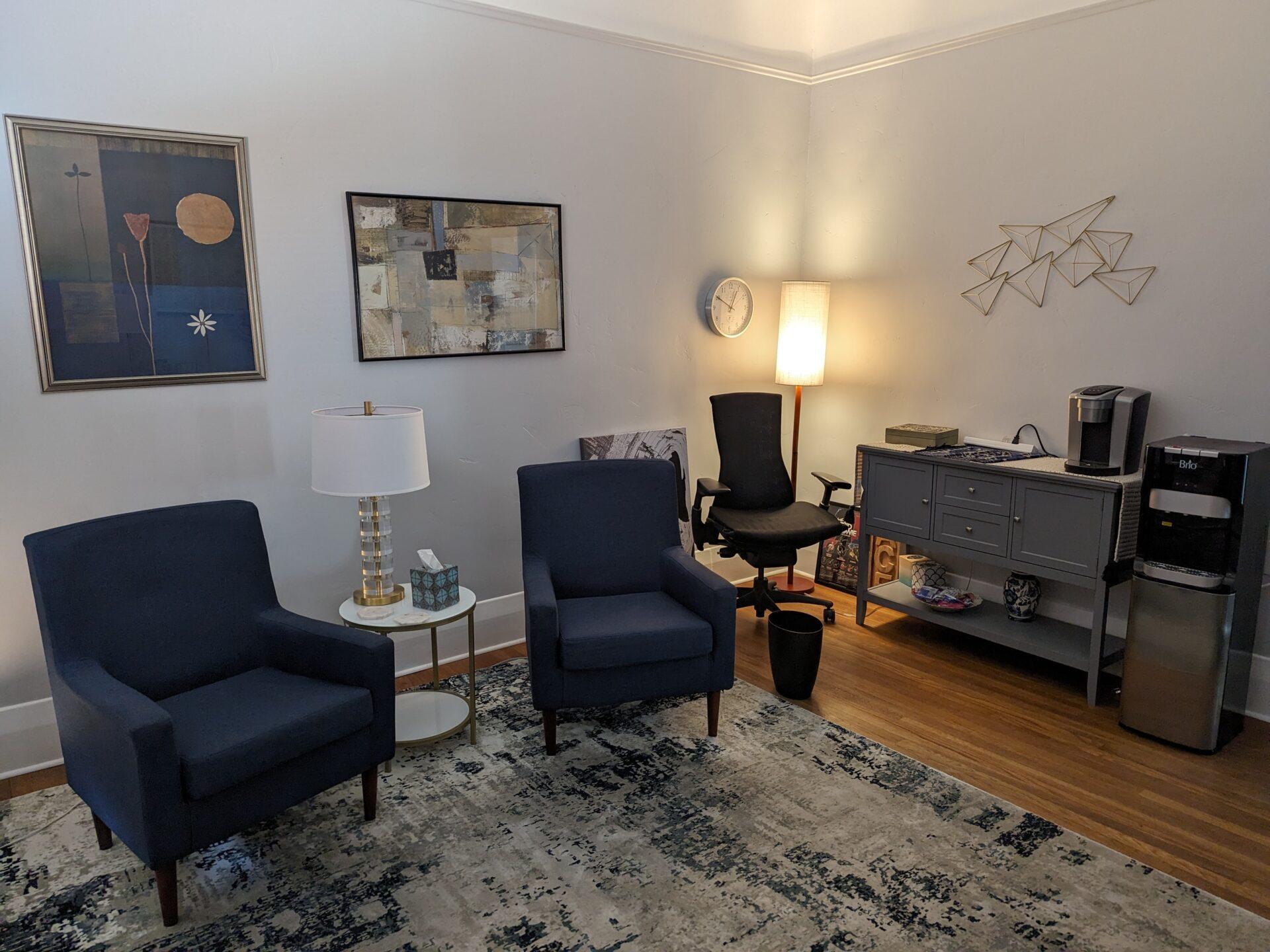 Client seating area in our Reno therapy office