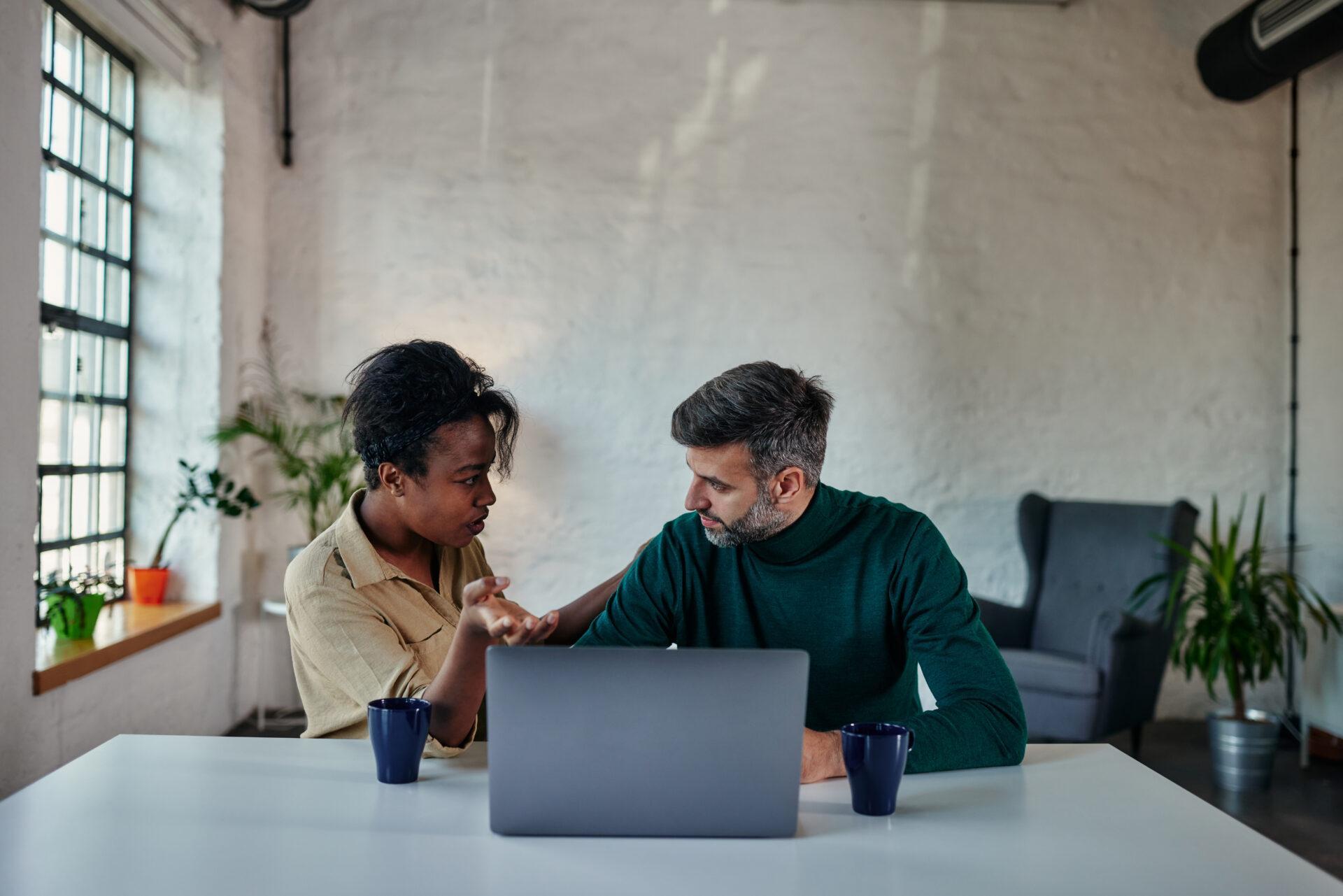 a married couple doing online therapy with Relationship Counselors in Reno