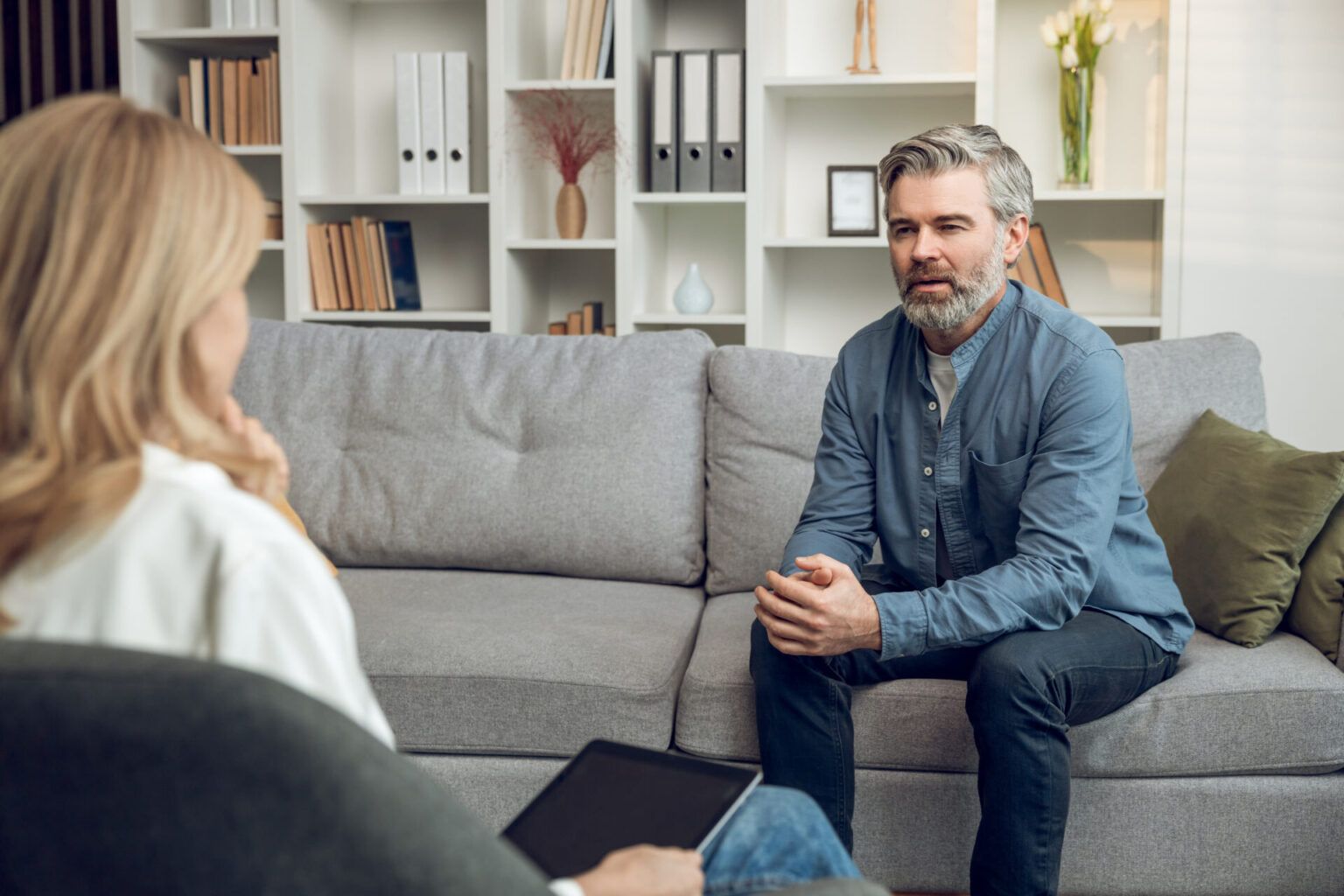 attachment-based counseling services for men in Reno, NV. photo of man in counseling