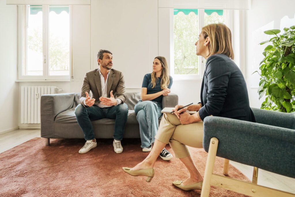 Couple in Consultation with Therapist photo of couple in attachment-based counseling services in Reno, NV