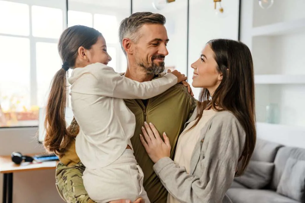 Happy couple with military husband. Emotionally Focused Couples Therapy (EFT) Reno