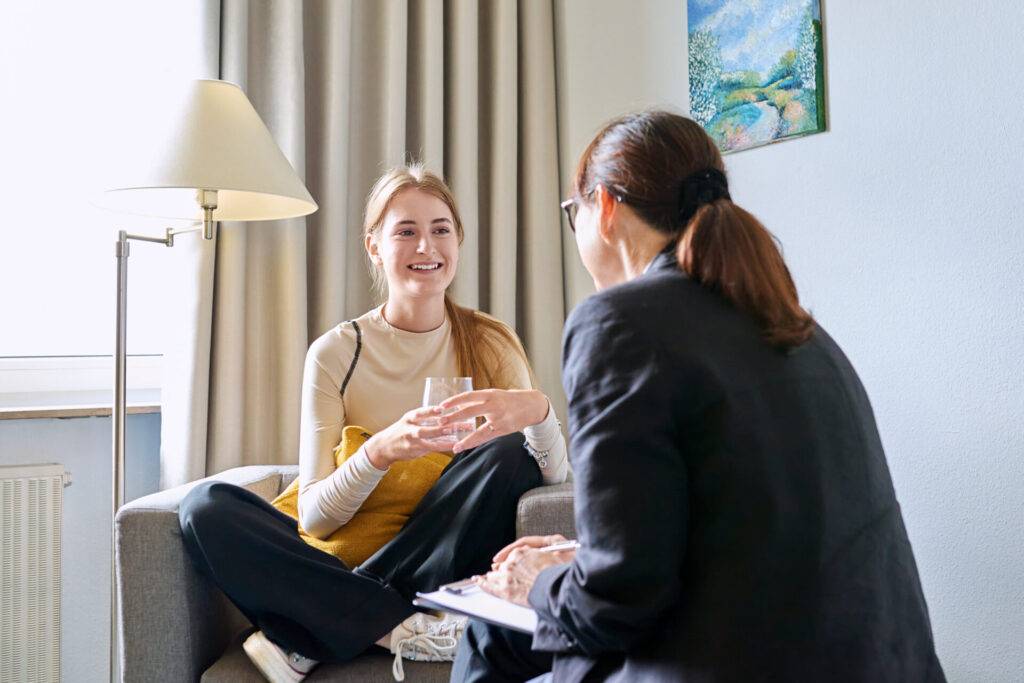 young woman in therapy for relationship counseling